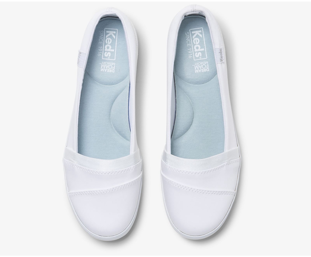 Keds Womens Slip Ons White - Carmel - 641XVIMCF